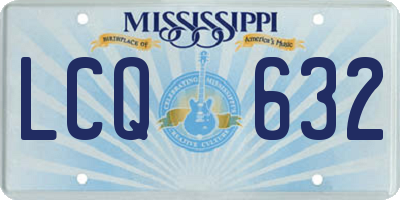 MS license plate LCQ632