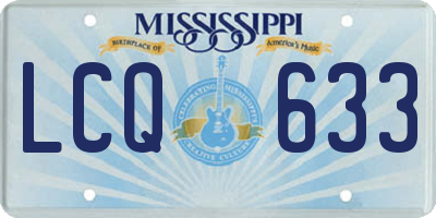 MS license plate LCQ633