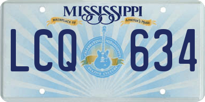MS license plate LCQ634