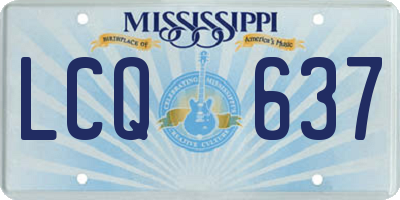 MS license plate LCQ637