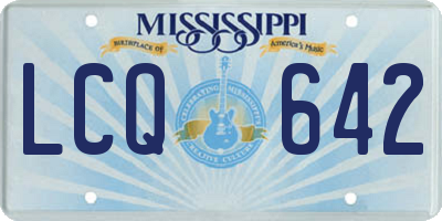 MS license plate LCQ642