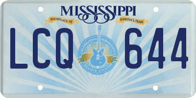 MS license plate LCQ644