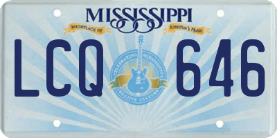 MS license plate LCQ646