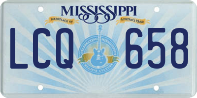 MS license plate LCQ658