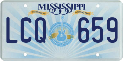 MS license plate LCQ659