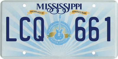 MS license plate LCQ661