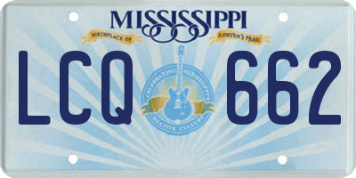 MS license plate LCQ662
