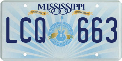 MS license plate LCQ663