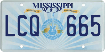 MS license plate LCQ665