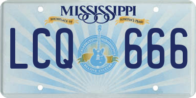 MS license plate LCQ666