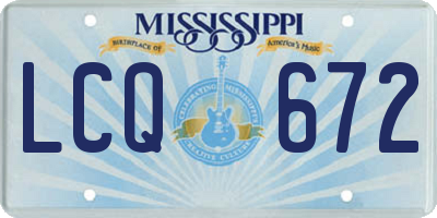MS license plate LCQ672