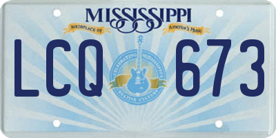 MS license plate LCQ673