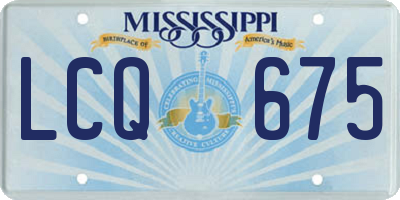 MS license plate LCQ675