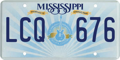 MS license plate LCQ676
