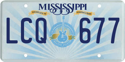 MS license plate LCQ677