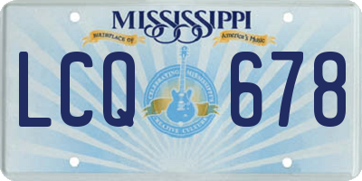 MS license plate LCQ678