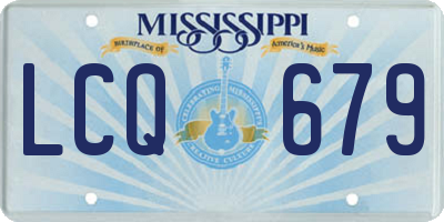 MS license plate LCQ679