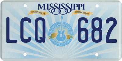 MS license plate LCQ682