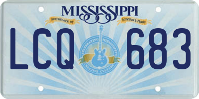 MS license plate LCQ683
