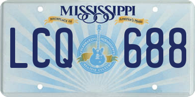 MS license plate LCQ688
