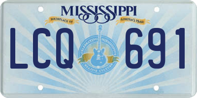 MS license plate LCQ691