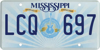 MS license plate LCQ697