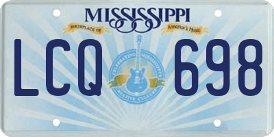 MS license plate LCQ698