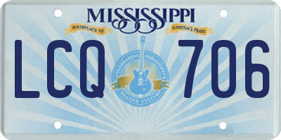 MS license plate LCQ706