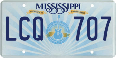 MS license plate LCQ707