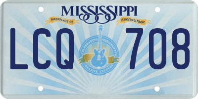 MS license plate LCQ708
