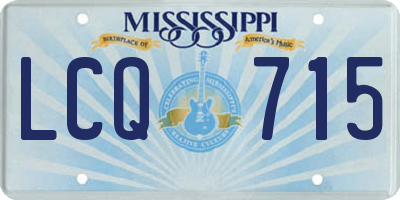 MS license plate LCQ715
