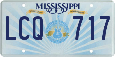 MS license plate LCQ717
