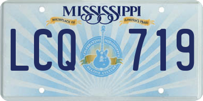 MS license plate LCQ719