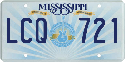 MS license plate LCQ721