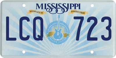 MS license plate LCQ723