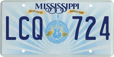 MS license plate LCQ724