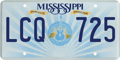 MS license plate LCQ725