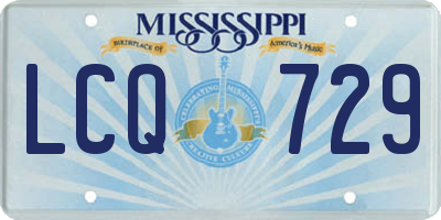 MS license plate LCQ729