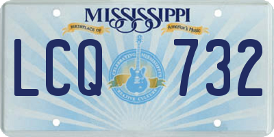 MS license plate LCQ732