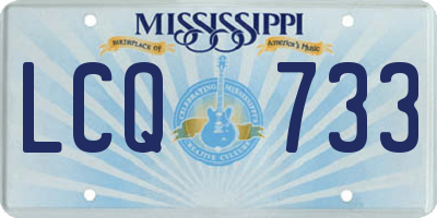 MS license plate LCQ733