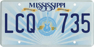 MS license plate LCQ735