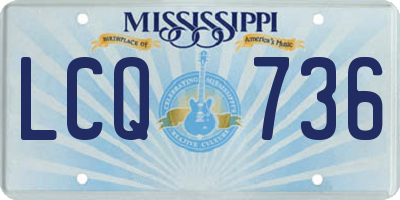 MS license plate LCQ736