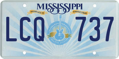 MS license plate LCQ737