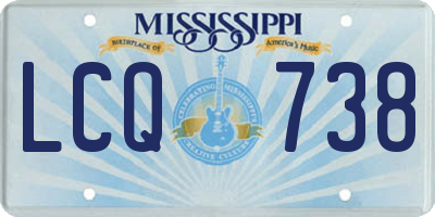 MS license plate LCQ738