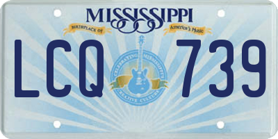 MS license plate LCQ739