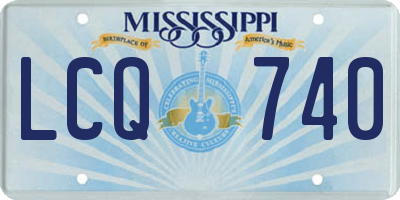 MS license plate LCQ740