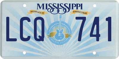 MS license plate LCQ741