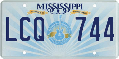 MS license plate LCQ744