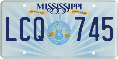 MS license plate LCQ745