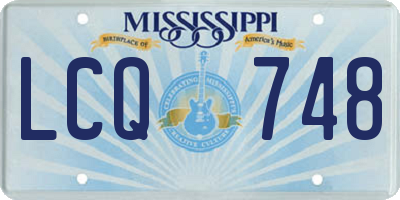 MS license plate LCQ748